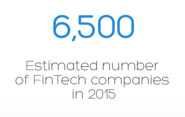 6500 estimated number on FinTech companies in 2015